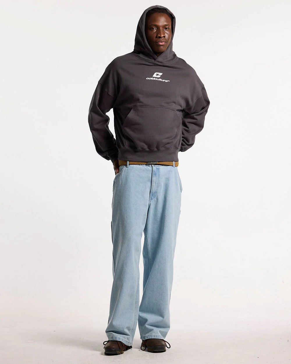 CURVED HOODIE HEAVY GREY - Image 4