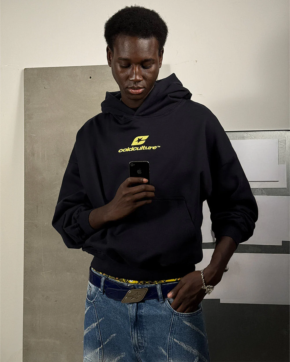 CURVED HOODIE MIDNIGHT BLUE - Image 6