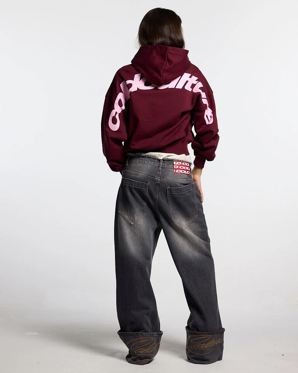 CURVED HOODIE WINE RED - Image 5
