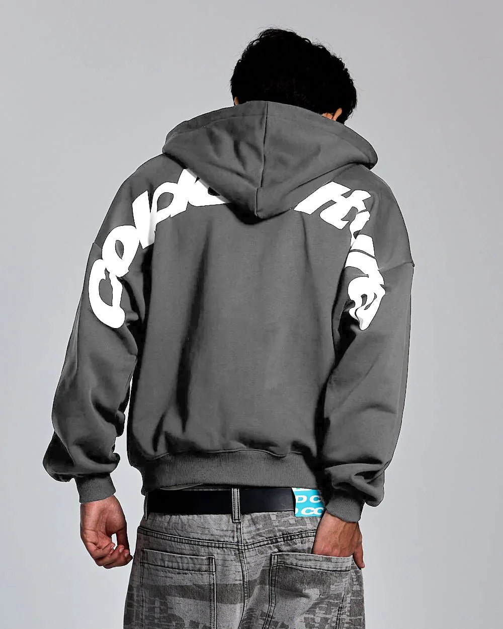 CURVED ZIP HOODIE INDIA INK - Image 3