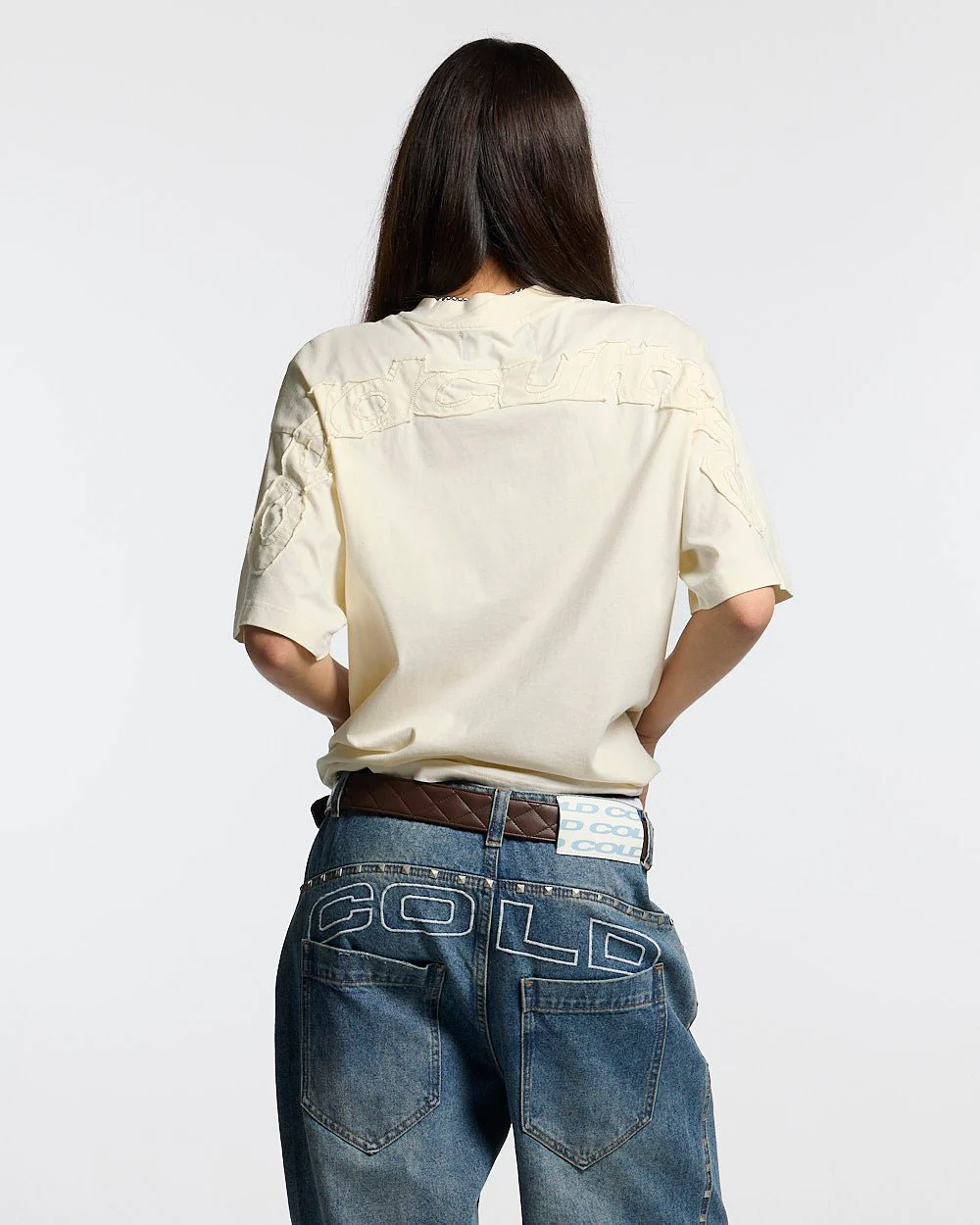 DISTRESS CURVED TEE CREAM - Image 5