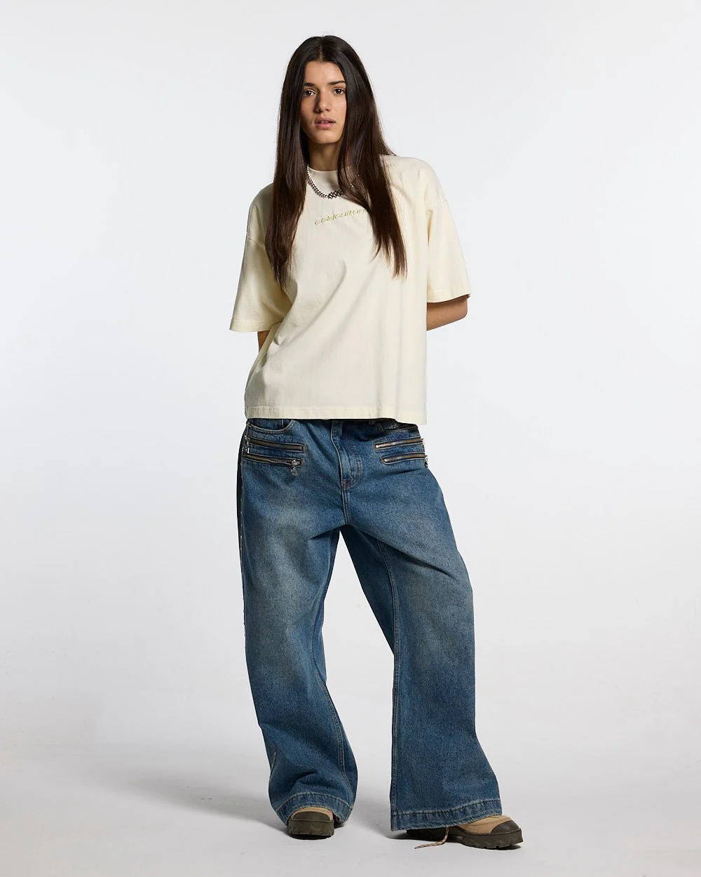 DISTRESS CURVED TEE CREAM - Image 6