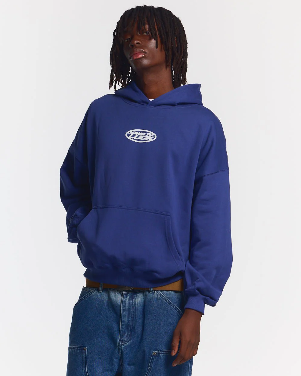 DOWN TO LUCK HOODIE BRIGHT BLUE - Image 4