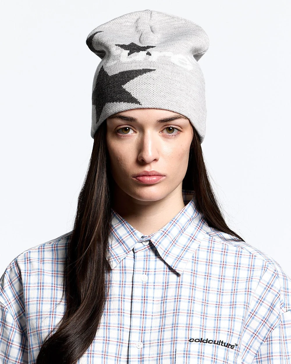 ITALIC STARS BEANIE ULTRA LIGHT GREY - Image 3