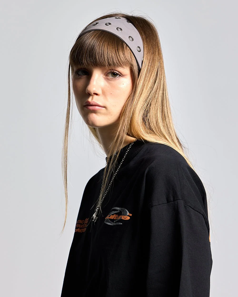 EYELETS HEADBAND STEEL GREY - Image 4