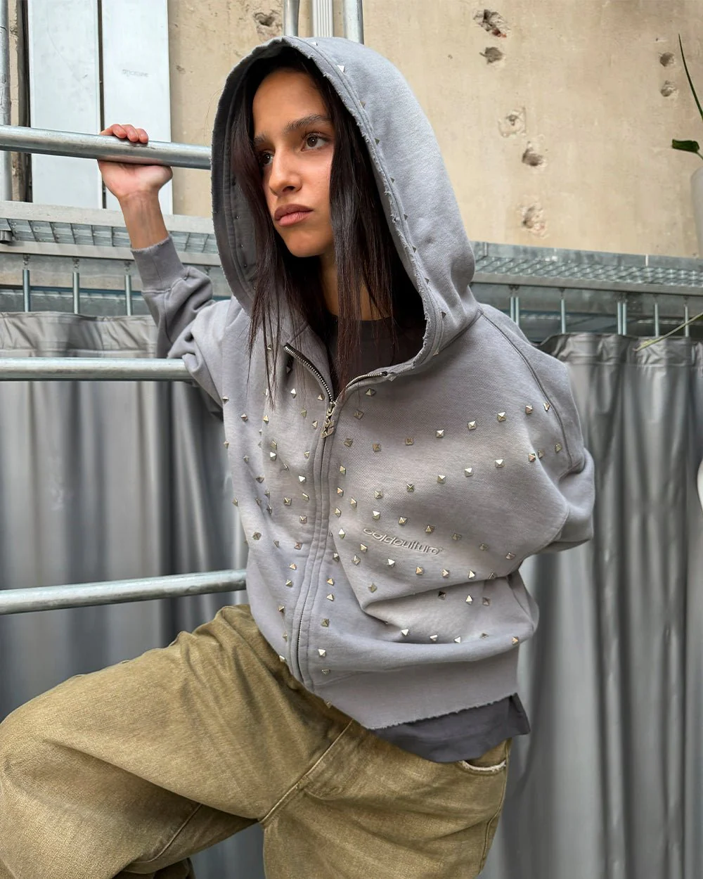 ROYAL ZIP HOODIE ANTARTIC GREY - Image 8