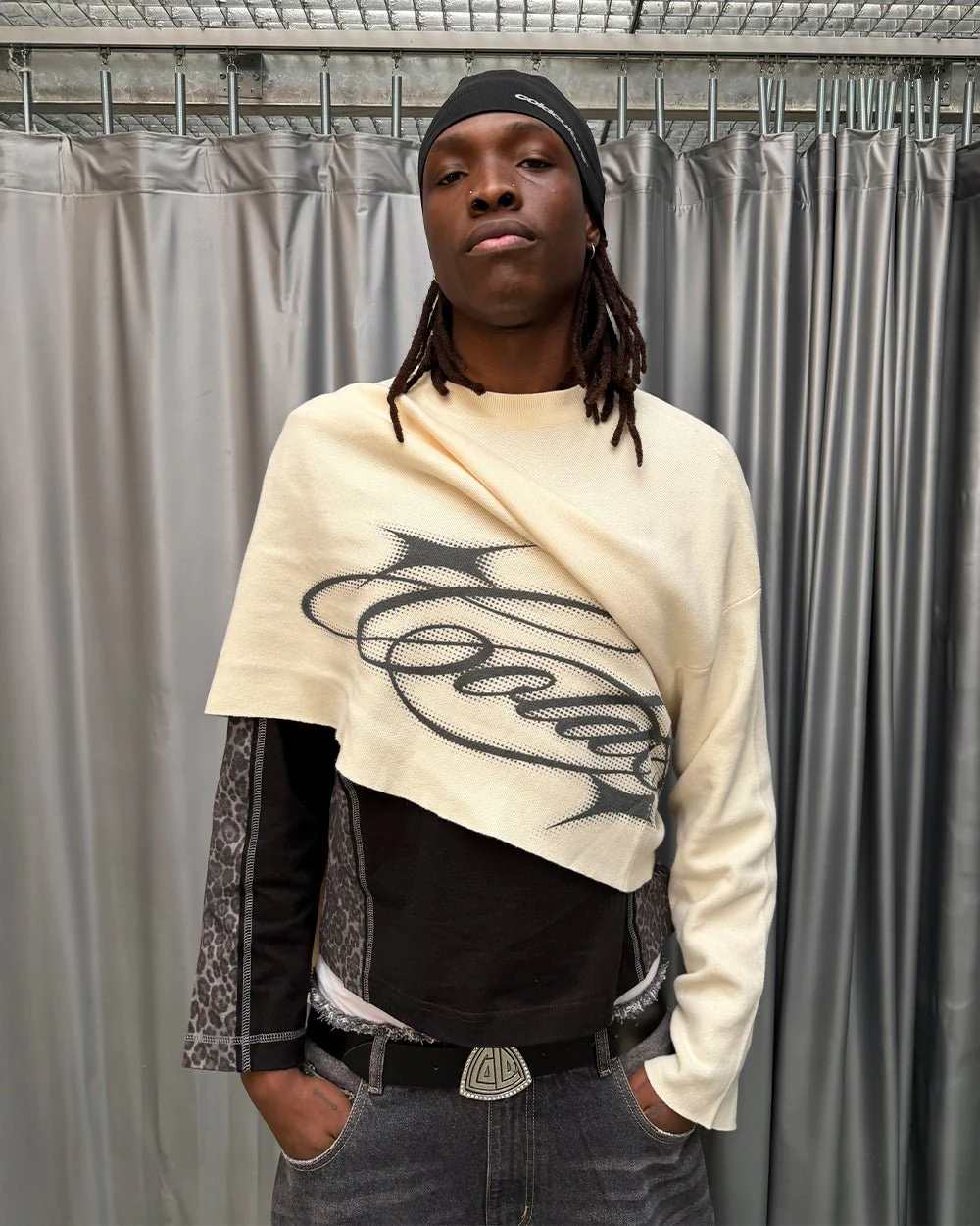 SPARKLY SCRIPT KNIT OFF WHITE - Image 7