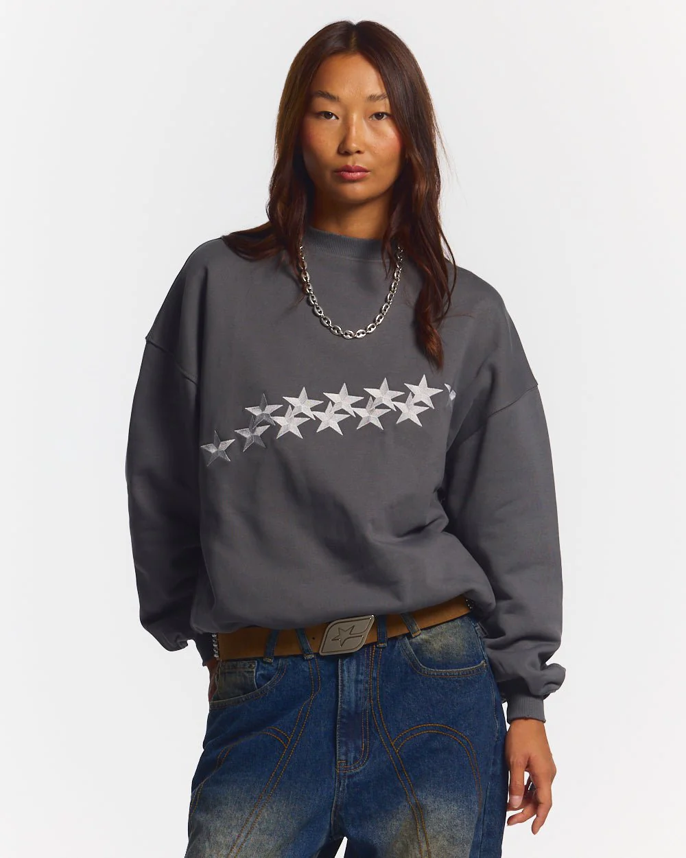 STARS CREWNECK DUST GREY - Image 5